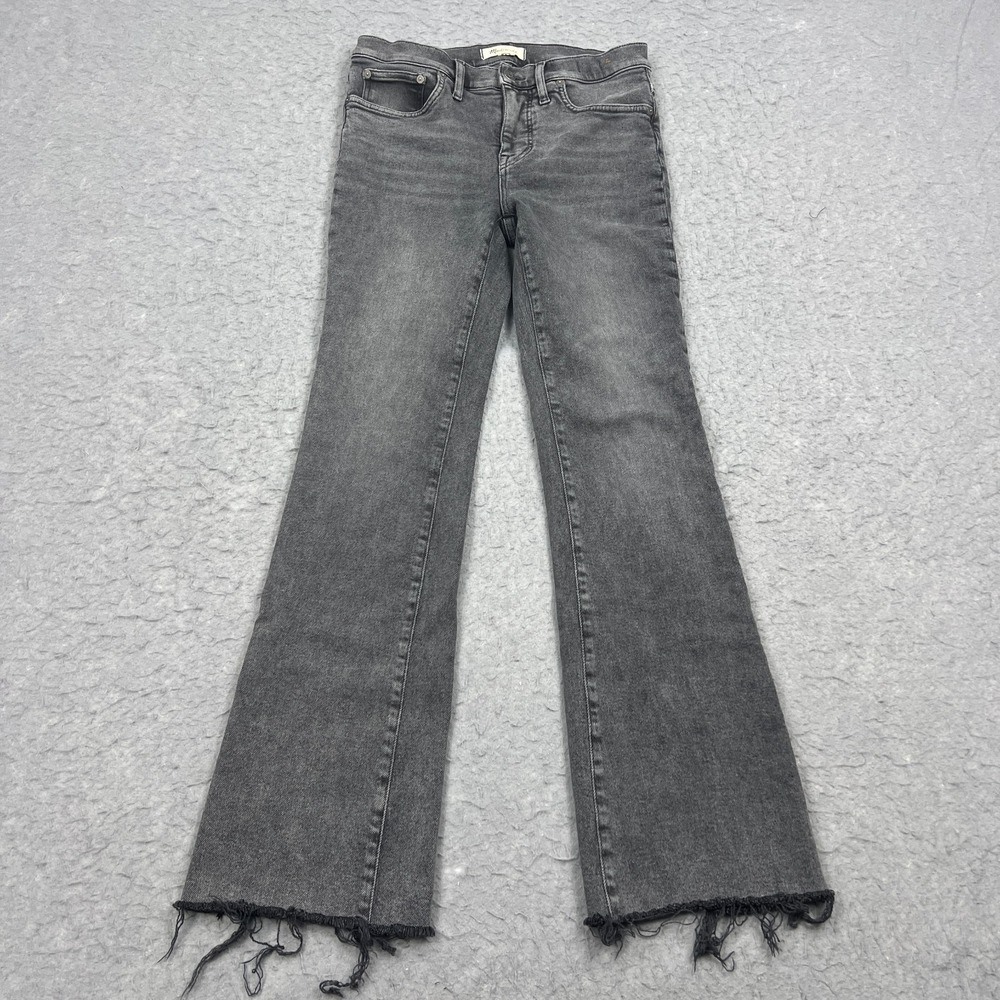 Madewell Jeans Womens 28 Gray Boot Cut High Stretch Kick Out Full Length‎ 29x31